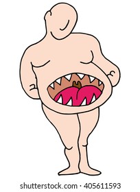 Ein Bild von einem Hungry Stomach Man.