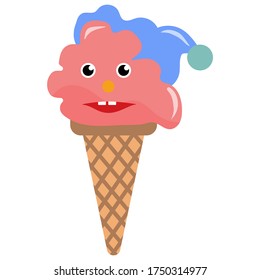 Image of an ice cream cone on a white background. Vector image, eps 10