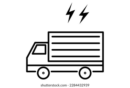 Image icon of a 2-ton truck making noise, Vector Illustration