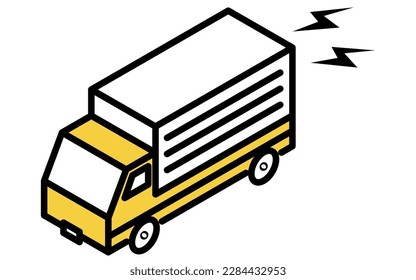 Image icon of a 2-ton truck making noise, Vector Illustration