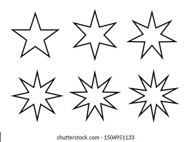 Image icon with 6 types of stars, with a white background.