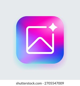 Ícone de imagem para gerenciamento de conteúdo visual com tecnologia de IA, manuseio inteligente de mídia e otimização gráfica automatizada Processamento inteligente de imagens, organização aprimorada de mídia e aprimoramento visual automatizado