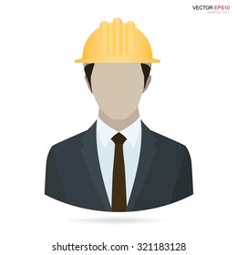 Image icon of architect or engineer profile picture. Vector human avatar symbol.