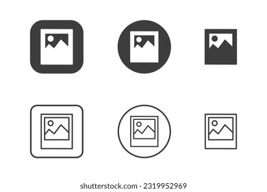 Image icon design 6 variations. Isolated on white background.