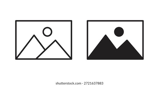 Icono de Imagen en línea delgada y rellena, estilo de trazo para Sitio web y App