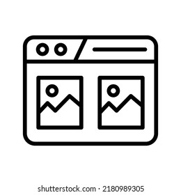 Icono de imagen. Diseño De Estilo De Arte De Línea Aislado En Fondo Blanco