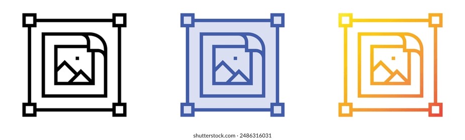 image icon. Linear, Blue Fill and Gradient Style Design Isolated On White Background