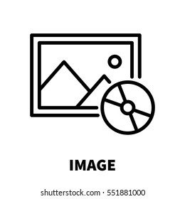 Image icon or logo in modern line style. High quality black outline pictogram for web site design and mobile apps. Vector illustration on a white background.