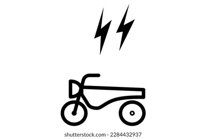 Image icon of a motorcycle making noise, Vector Illustration