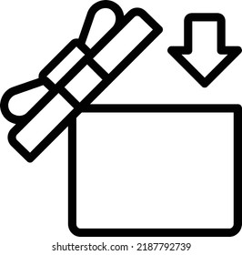 Image icon
an open gift box with a down arrow symbolizing the packaging or wrapping of the gift.