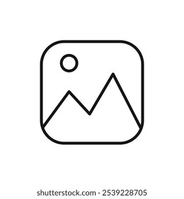 colección de contorno de icono de Imagen o conjunto en blanco y negro