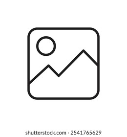 Conjunto de contorno de icono de Imagen en color blanco y negro