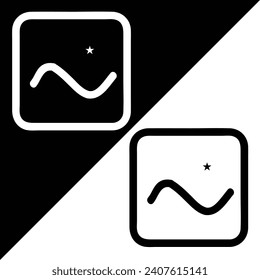 Image icon, Outline style, isolated on Black and White Background.