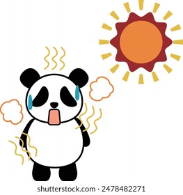 Image icon of a panda suffering from heatstroke due to the heat