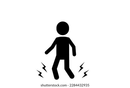 Image icon of a person walking with loud footsteps that causes noise problems, Vector Illustration