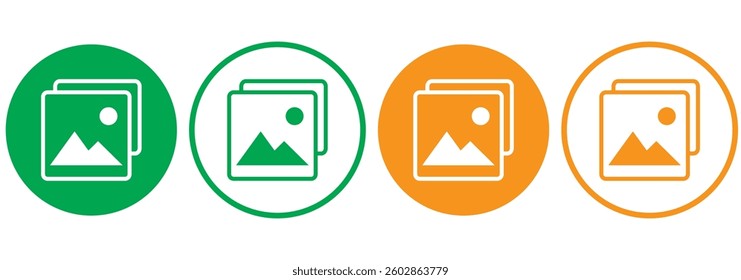 Image icon. Picture symbol. Photo album pictogram. Photo gallery vector illustration. Snapshot sign. Photograph button. Painting frame concept.