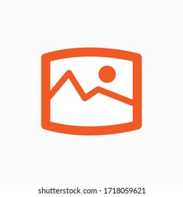 Icono de imagen. Presentado en el estilo de arte de la línea naranja.