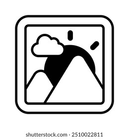 An image icon represents a visual element, used to symbolize photos, pictures, or graphics.