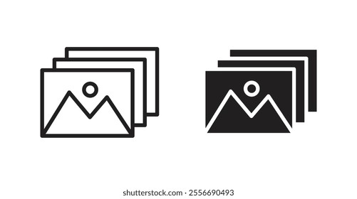 Image icon set in Thin line black color.