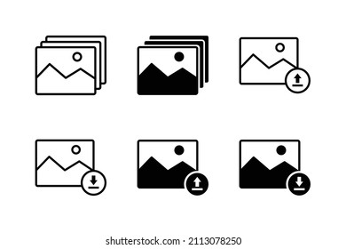 image icon set vector design template in white background