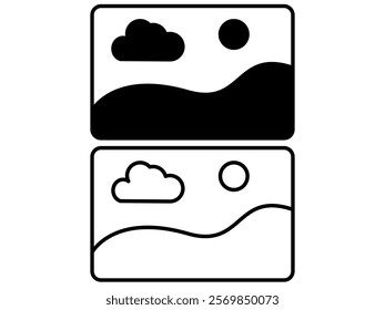 image icon, simple flat style, vector illustration symbol sign logo template pictogram, for ui or ux isolated on white for mobile app, editable	