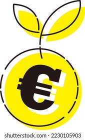 Image icon that raises the euro (€)