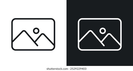 Bildsymbol in der Farbe Schwarz mit dünner Linie. Flache einfache Vektorsymbol-Illustration.