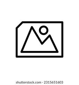 Icono de imagen en diseño de línea de moda. Ilustración gráfica vectorial. Imagen de símbolo para diseño de sitio web, logotipo, aplicación e interfaz. Diseño vectorial de icono negro