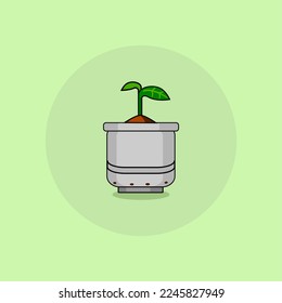 image icon vector illustration of a plant growing in a pot