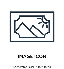 Image icon vector isolated on white background, Image transparent sign , thin pictogram or outline symbol design in linear style