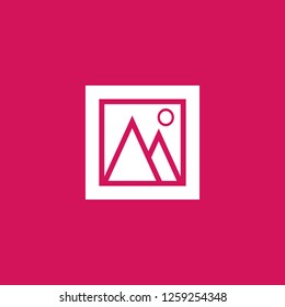 image icon vector. image sign on pink background. image icon for web and app