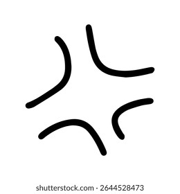 Image icons of anger and frustration. Icon illustration of angry and stressed feelings. Hand drawn vector illustration.