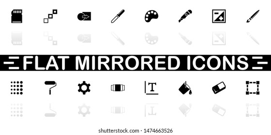 Image icons - Black symbol on white background. Simple illustration. Flat Vector Icon. Mirror Reflection Shadow. Can be used in logo, web, mobile and UI UX project.