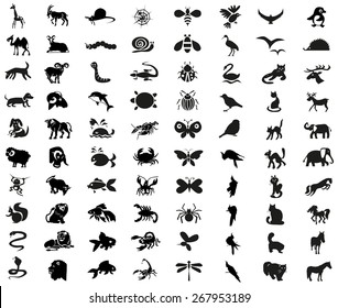 Image icons of different animals, insects, arthropods and birds.