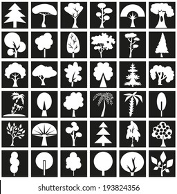 The image icons with different types and forms of trees.