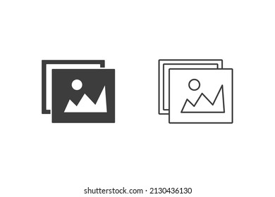 Iconos de imagen de diseño plano o iconos de imagen. 2 estilos de iconos de imagen aislados en fondo blanco.