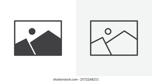 Image icons. flat and line style set