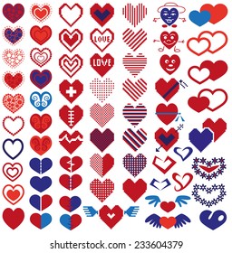 Image icons in heart shape on white background.