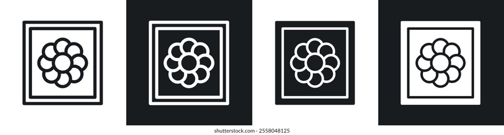 Image icons pack in black and white filled and outlined versions.
