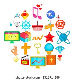 Image icons set. Cartoon set of 25 image vector icons for web isolated on white background