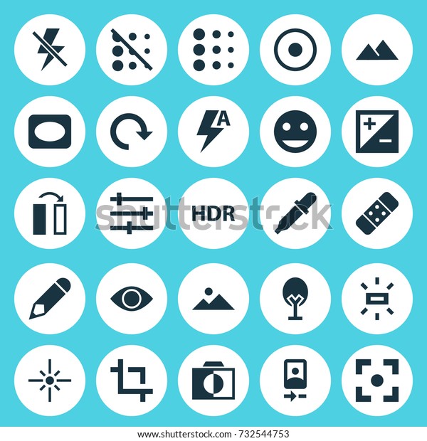 Image Icons Set Collection Brightness Mode Stock Vector (Royalty Free ...