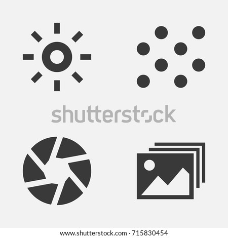 Image Icons Set. Collection Of Wb Iridescent, Image, Focus And Other Elements. Also Includes Symbols Such As Round, Objective, Camera.
