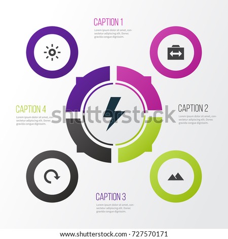 Image Icons Set. Collection Of Wb Iridescent, Photography, Refresh And Other Elements. Also Includes Symbols Such As Repeat, Refresh, Photography.
