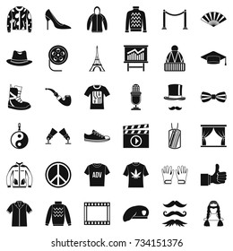 Image icons set. Simple style of 36 image vector icons for web isolated on white background