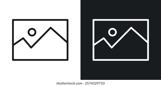 Image icons in thin black and white stroke liner style
