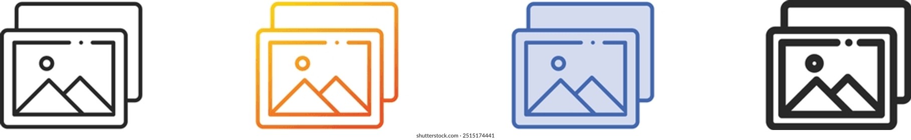 image icon.Thin Linear, Gradient, Blue Stroke and bold Style Design Isolated On White Background
