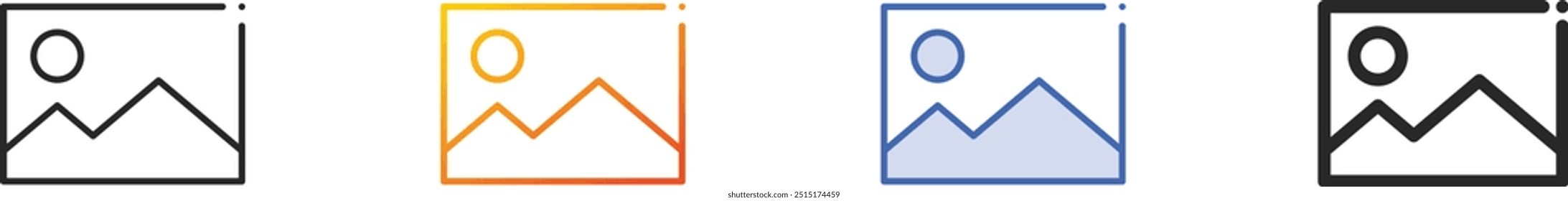 image icon.Thin Linear, Gradient, Blue Stroke and bold Style Design Isolated On White Background