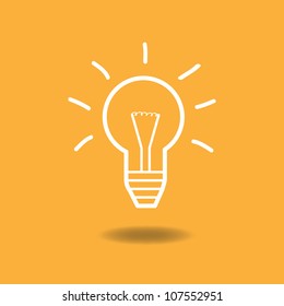 Image of an idea illustration with light bulb against a colorful orange background.