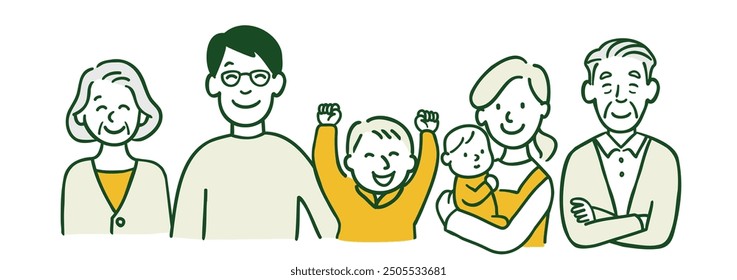 Image illustration of 3 generation family