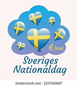 Image illustration 6 Juni Sveriges Nationaldag Sweden's National Day  (inscription in Swedish)